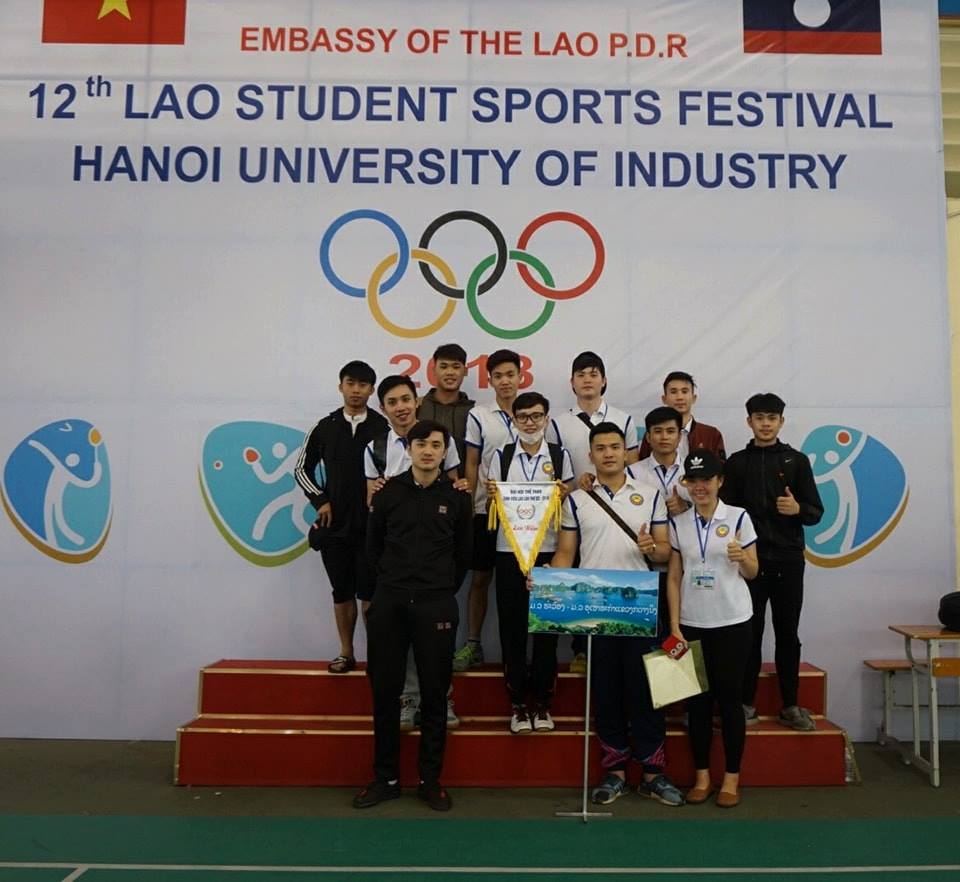 Trường Đại học Công nghiệp Quảng Ninh tham dự Đại hội thể thao lưu học sinh Lào năm 2018