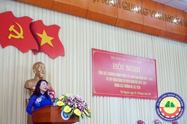 Trường Đại học Công nghiệp Quảng Ninh tham dự Hội nghị công tác học sinh sinh viên.