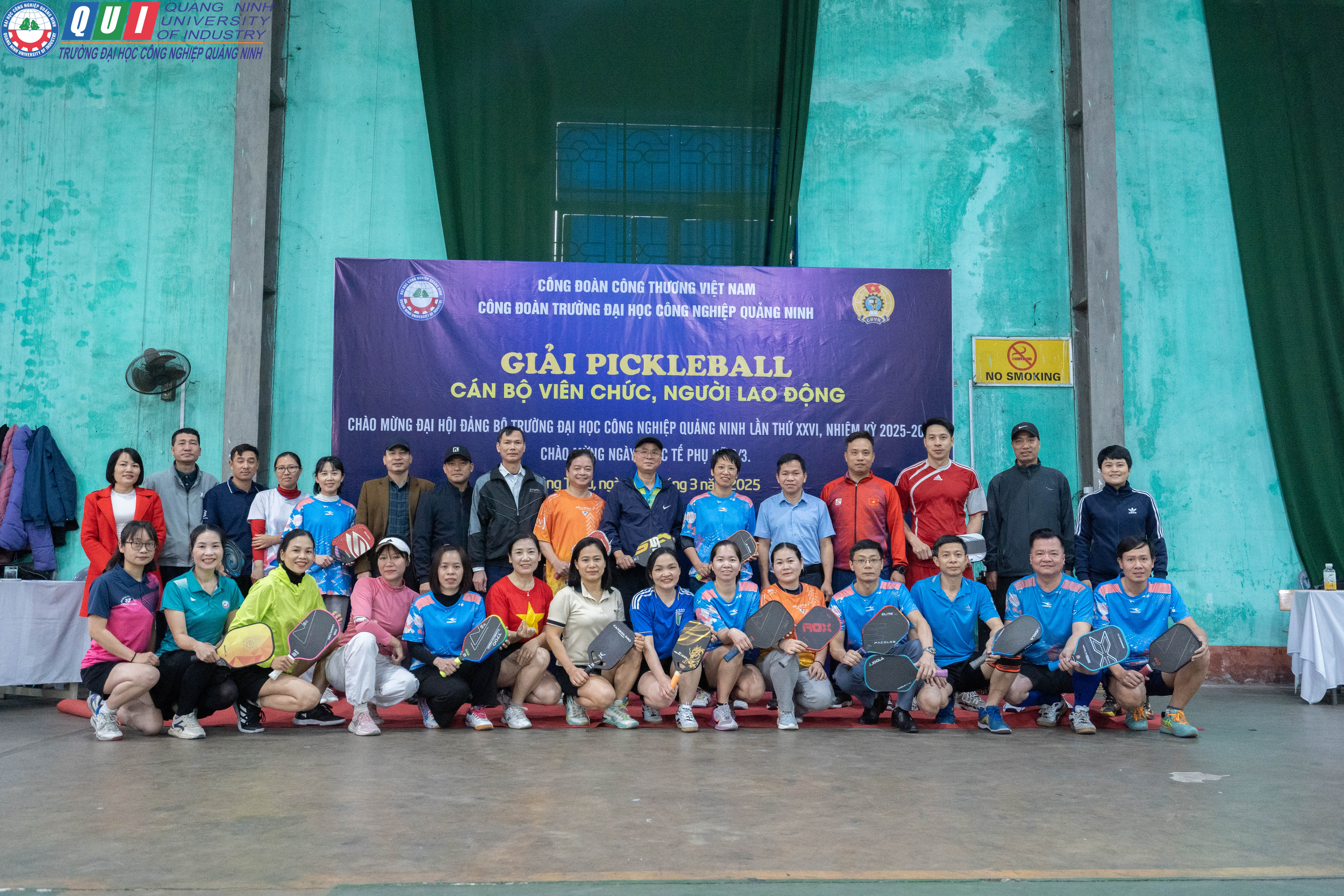 Giải Pickleball CBVC, NLĐ chào mừng Đại hội Đảng bộ trường Đại học Công nghiệp Quảng Ninh lần thứ XXVI, nhiệm kỳ 2025 – 2030 và chào mừng ngày Quốc tế Phụ nữ 08/3.