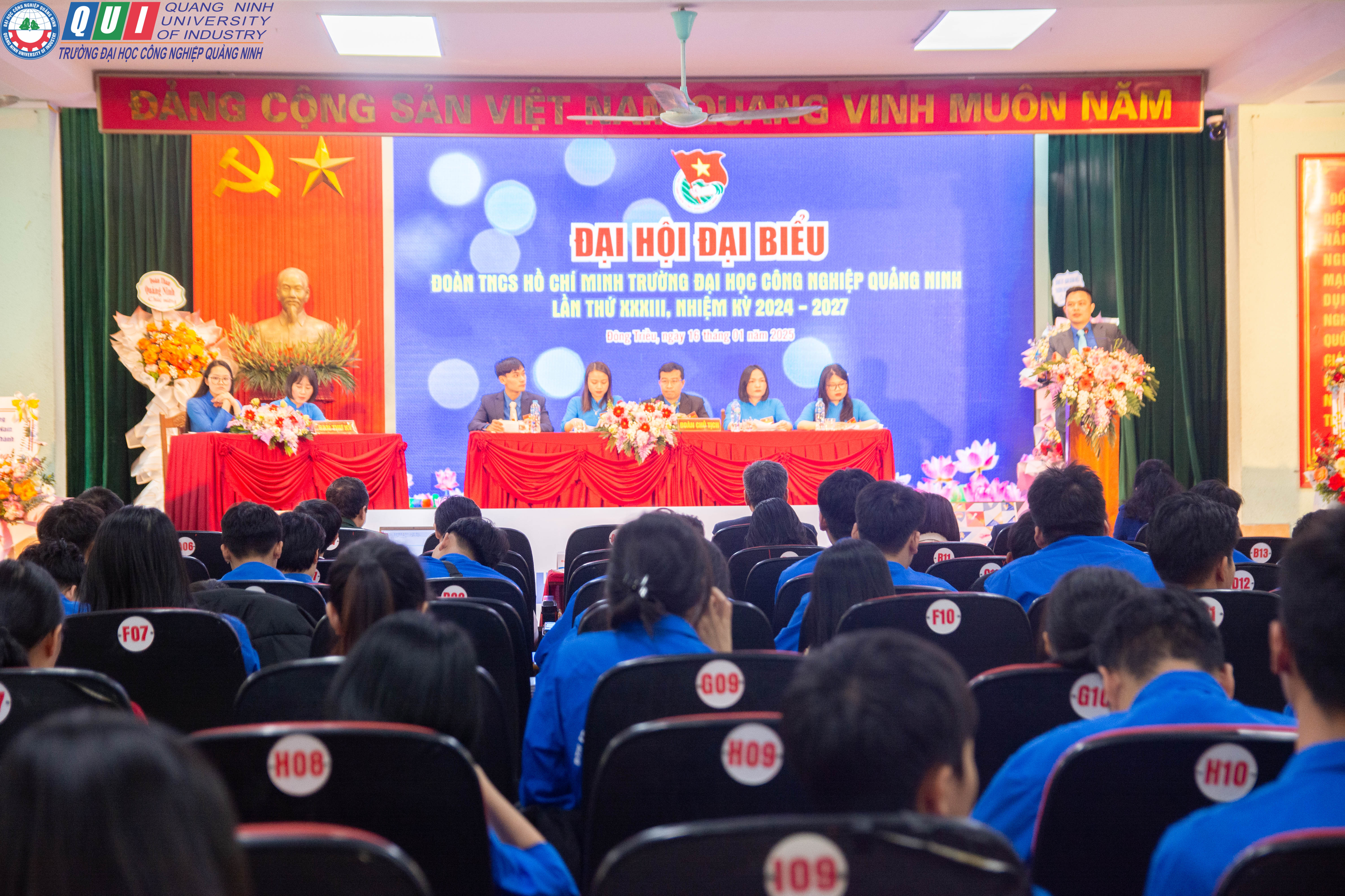 ĐẠI HỘI ĐOÀN TRƯỜNG ĐẠI HỌC CÔNG NGHIỆP QUẢNG NINH LẦN THỨ XXXIII - NHIỆM KỲ 2024-2027