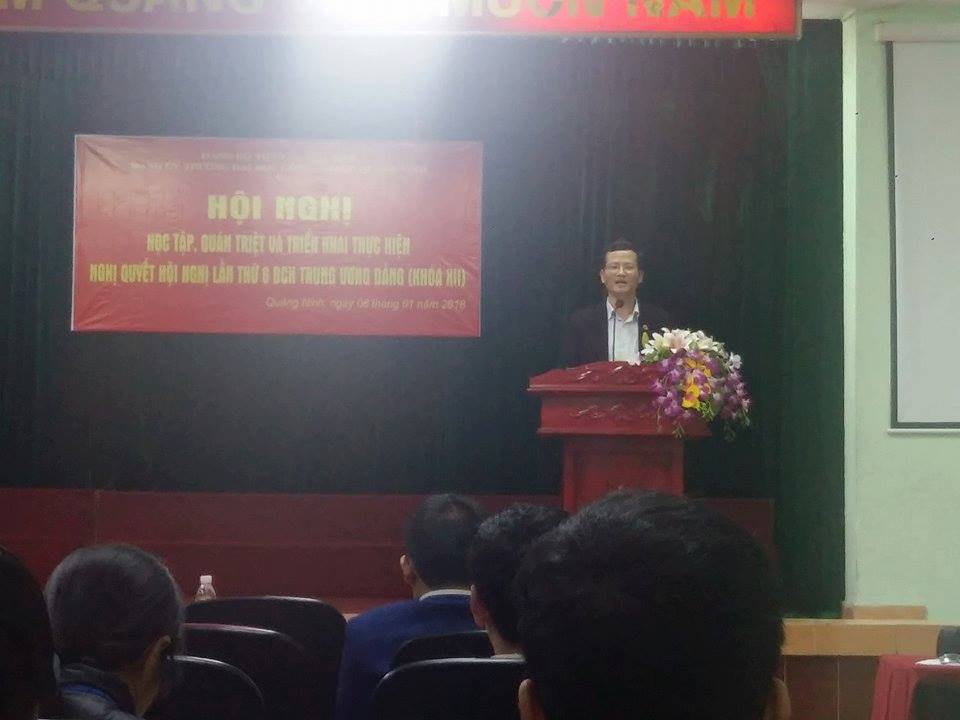 Trường đại học công nghiệp Quảng Ninh học tập, quán triệt Nghị quyết Trung ương 6 khóa XII.